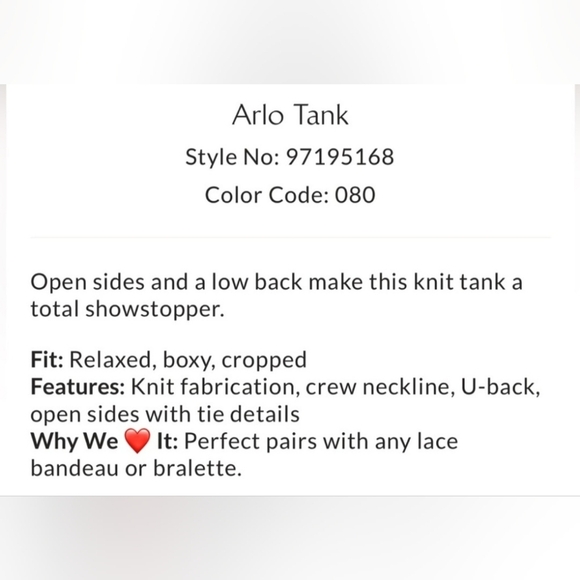 Free People Arlo Malibu Blue Sleeveless Open Sides W/ Ties & Cream Trim - Picture 12 of 13